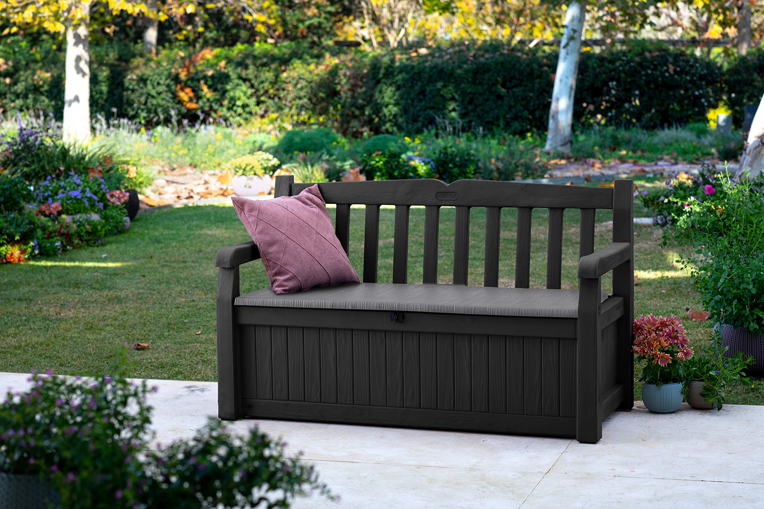 Keter Eden Bench 265L Outdoor 60% recycled Garden Furniture Storage Box