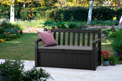 Keter Eden Bench 265L Outdoor 60% recycled Garden Furniture Storage Box
