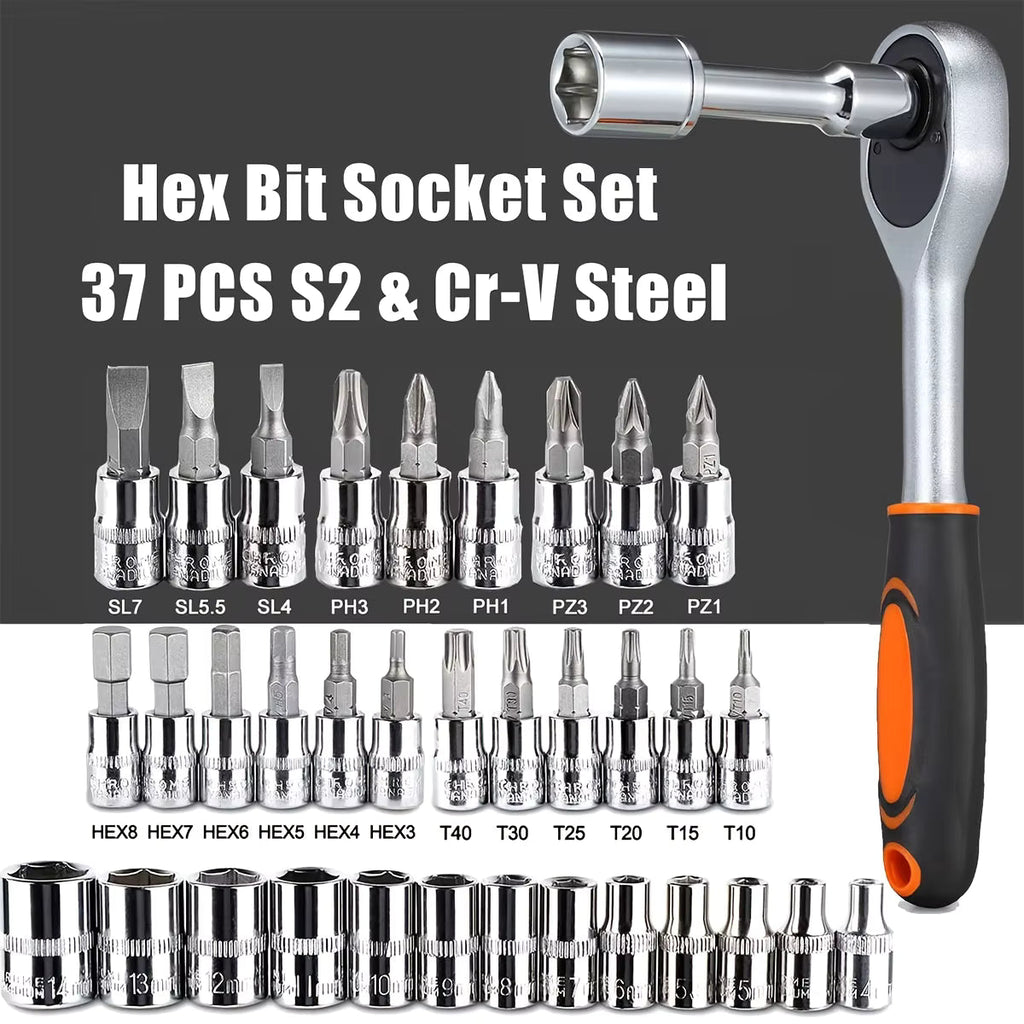 46Pcs Family Tools 1/4 Set Mechanic Tool Kits for Auto Repair